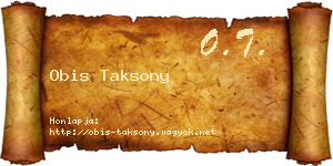 Obis Taksony névjegykártya